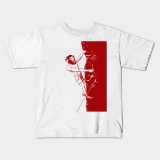 Monkey man climbing the wall Kids T-Shirt